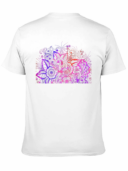 Floral Mandala Graphic Print Black T-Shirt