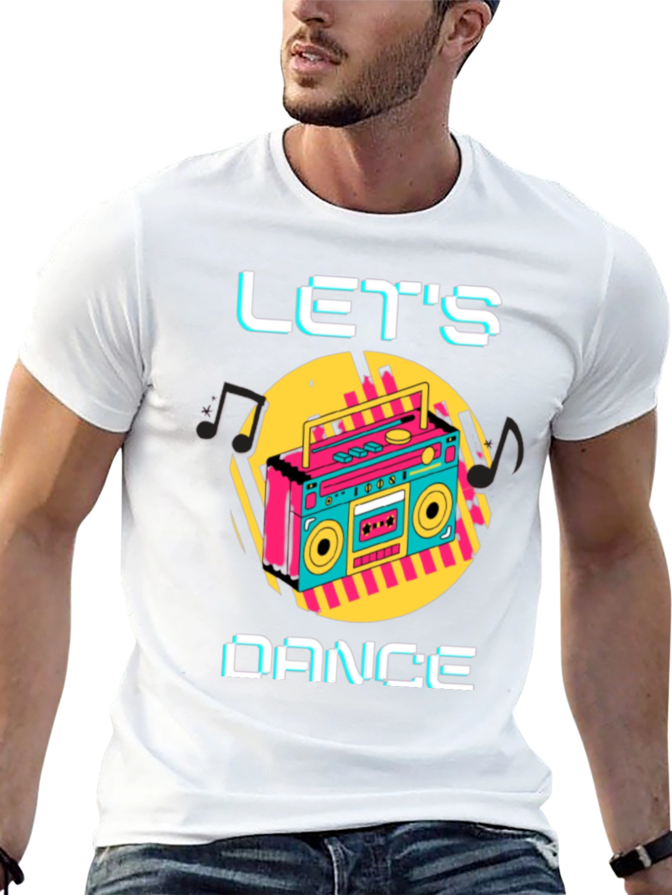 Lets Dance Retro Boombox Graphic Tee