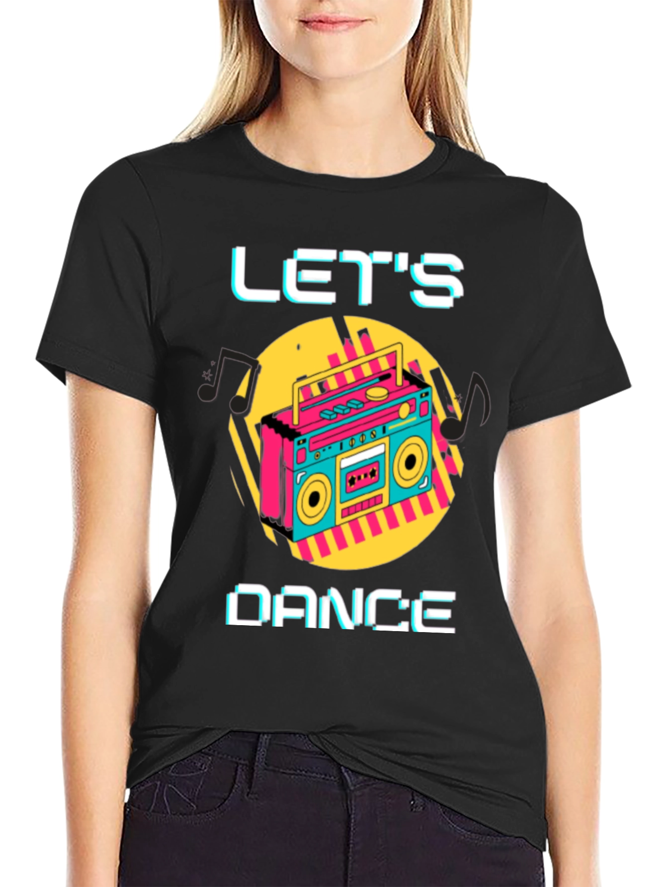 Lets Dance Retro Boombox Graphic Tee