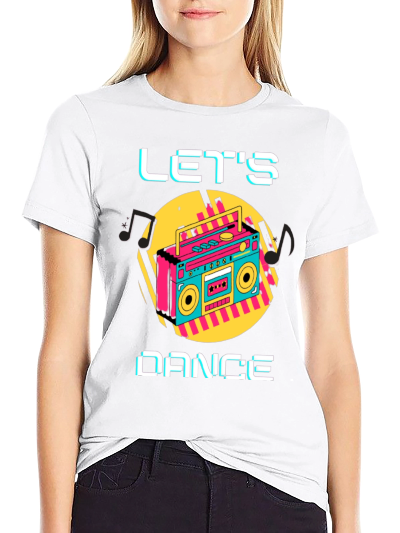 Lets Dance Retro Boombox Graphic Tee