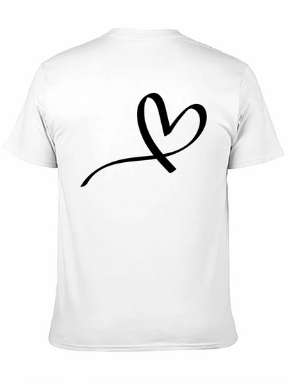 Minimalist Heart Graphic Black T-Shirt