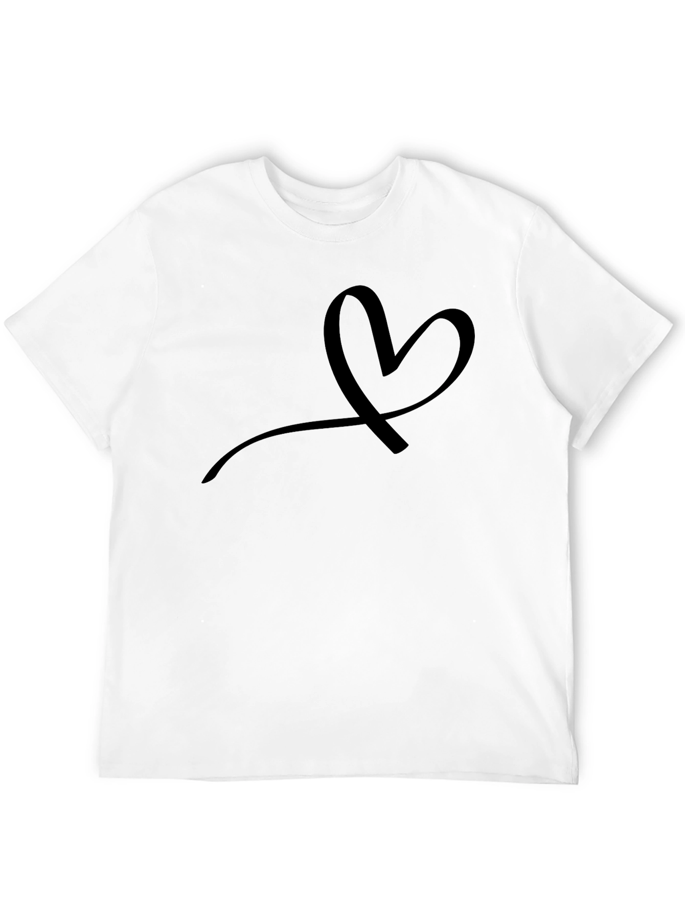 Minimalist Heart Graphic Black T-Shirt