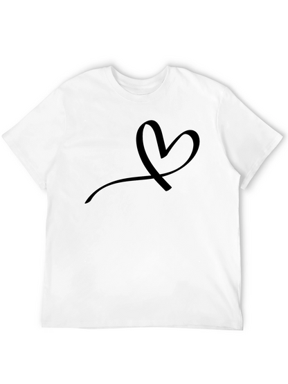 Minimalist Heart Graphic Black T-Shirt