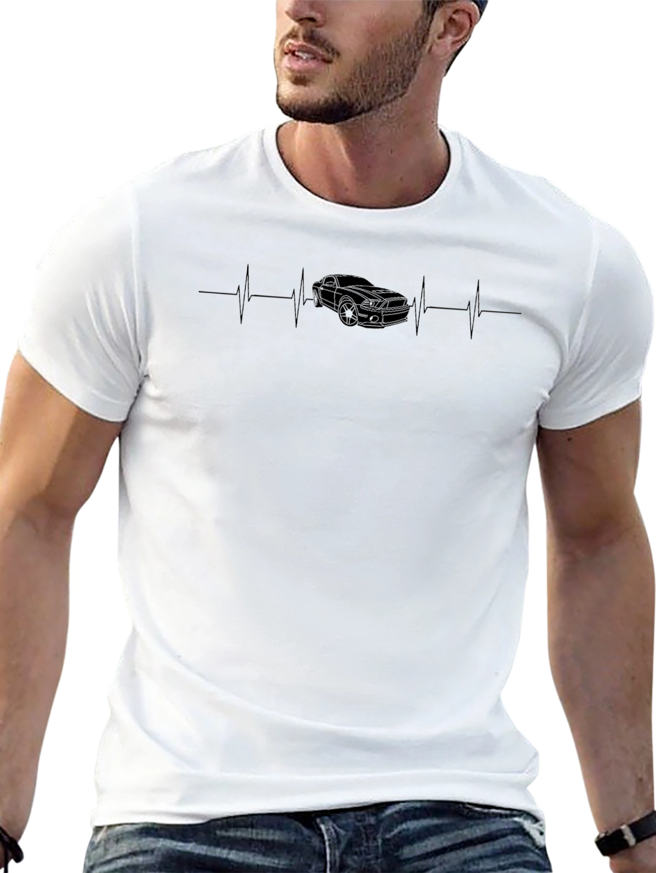 Car Heartbeat T-Shirt - Black