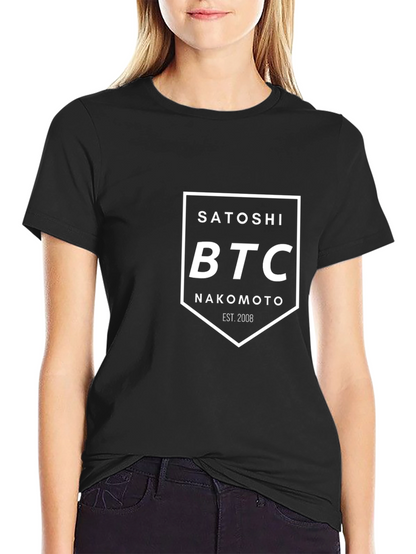 Satoshi Nakamoto BTC Black T-Shirt - Crypto Fan Apparel