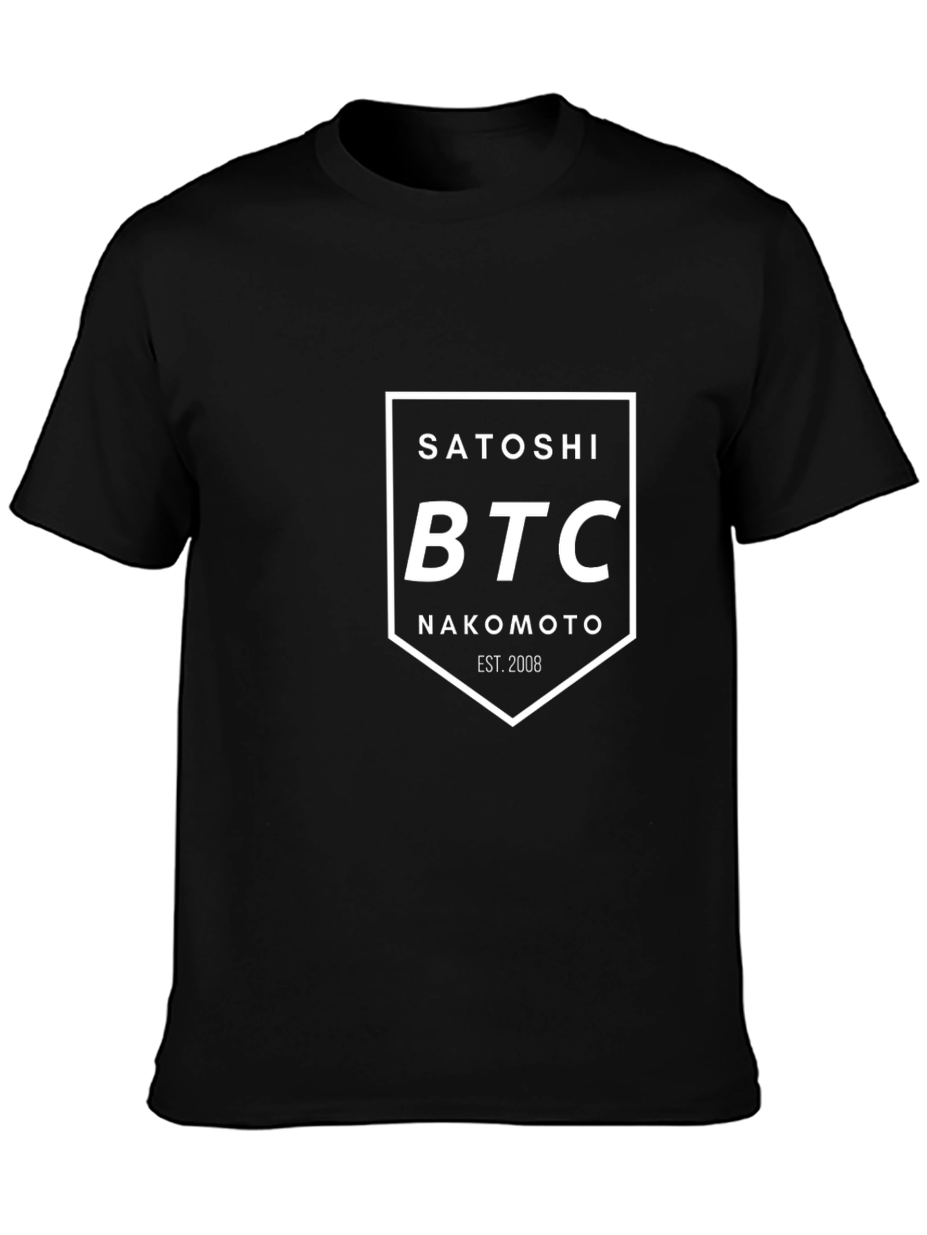 Satoshi Nakamoto BTC Black T-Shirt - Crypto Fan Apparel