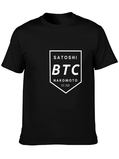 Satoshi Nakamoto BTC Black T-Shirt - Crypto Fan Apparel