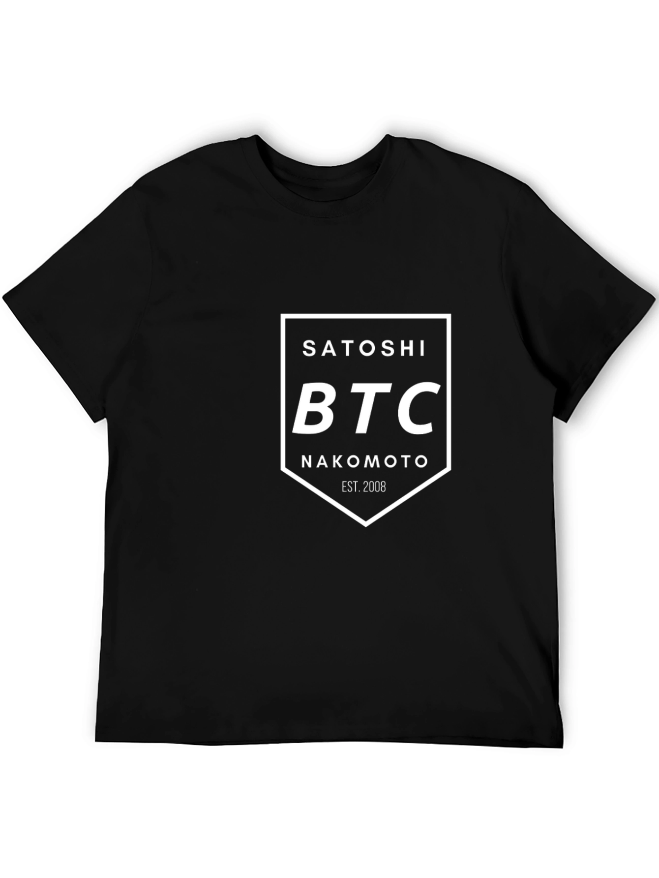 Satoshi Nakamoto BTC Black T-Shirt - Crypto Fan Apparel