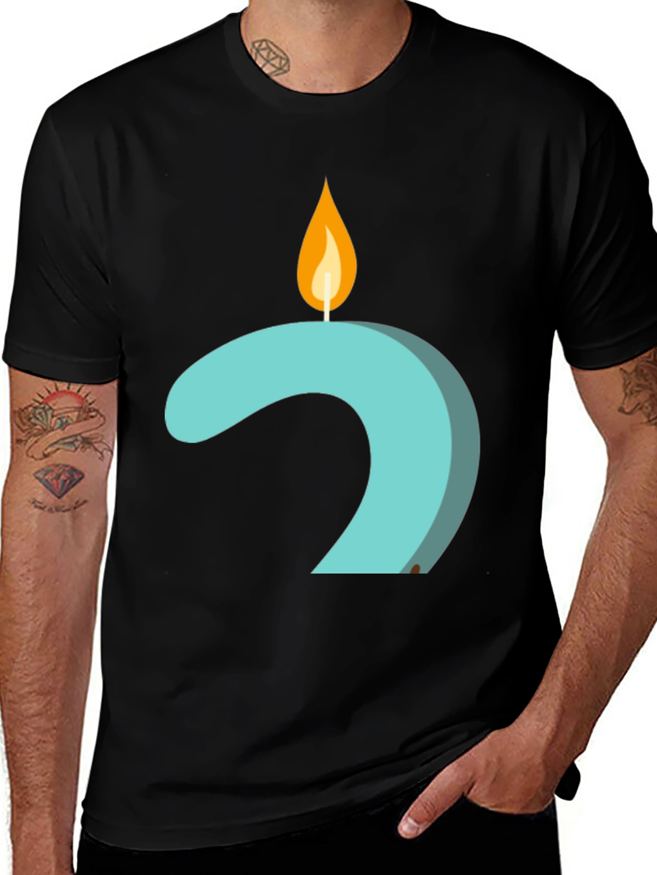 Candle Number 2 Graphic Tee - Black