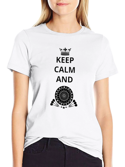 Keep Calm Dartboard Black T-Shirt