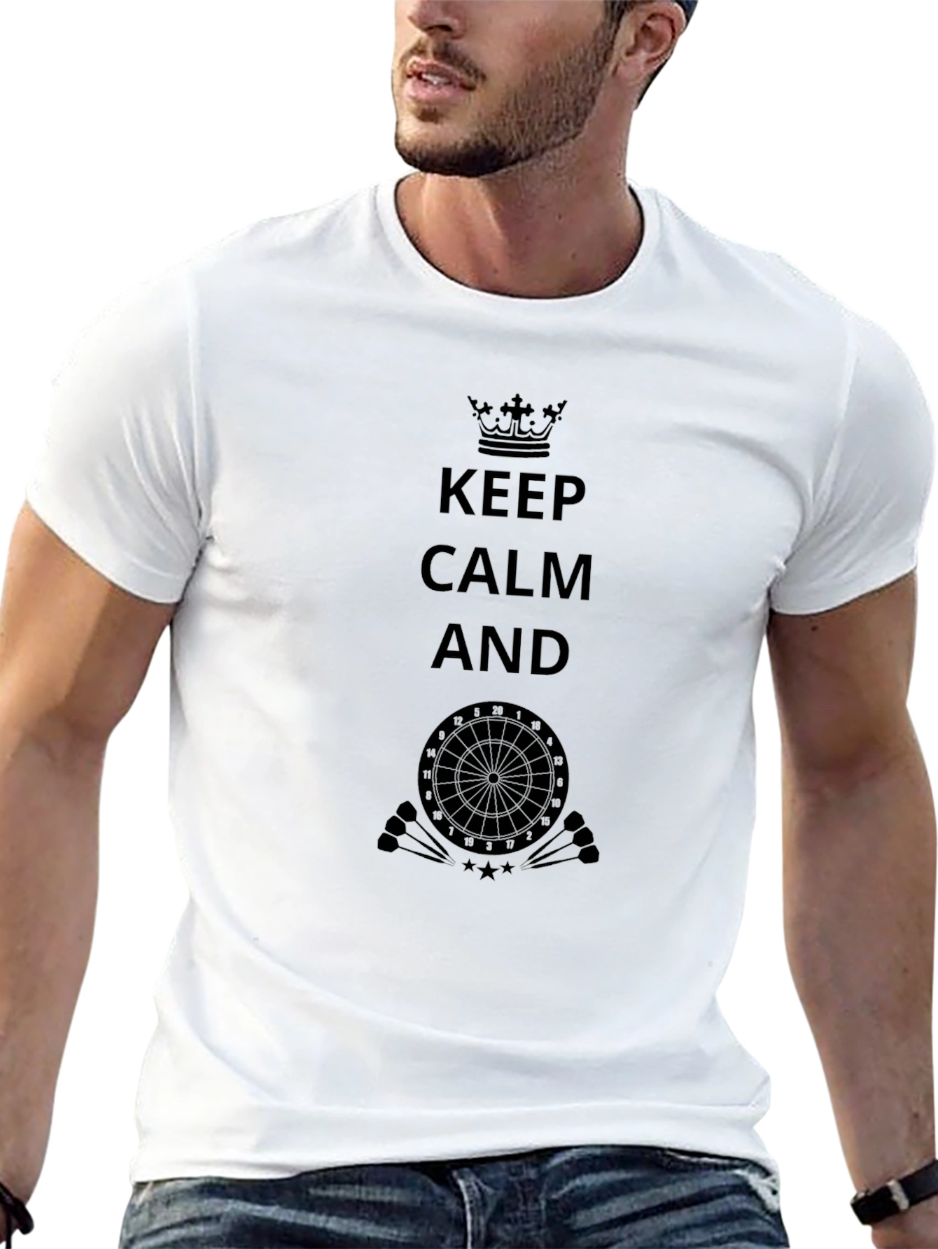 Keep Calm Dartboard Black T-Shirt