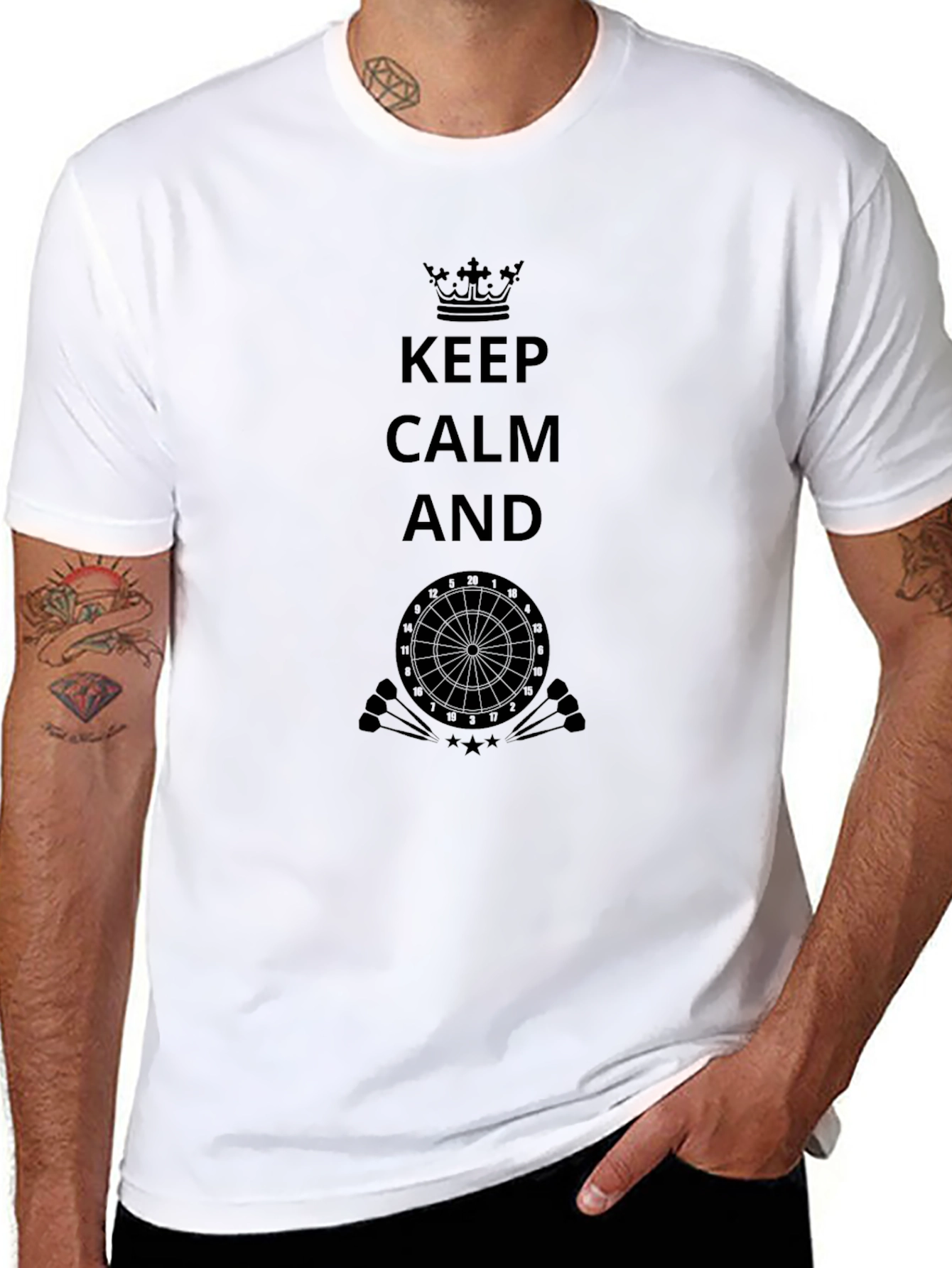 Keep Calm Dartboard Black T-Shirt
