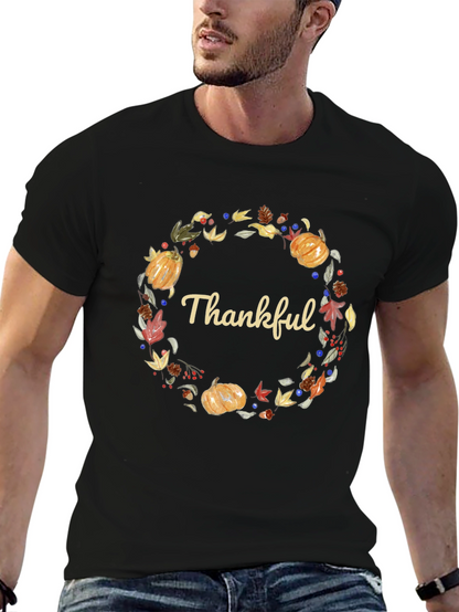 Thankful Wreath Graphic Tee - Autumn Harvest T-Shirt