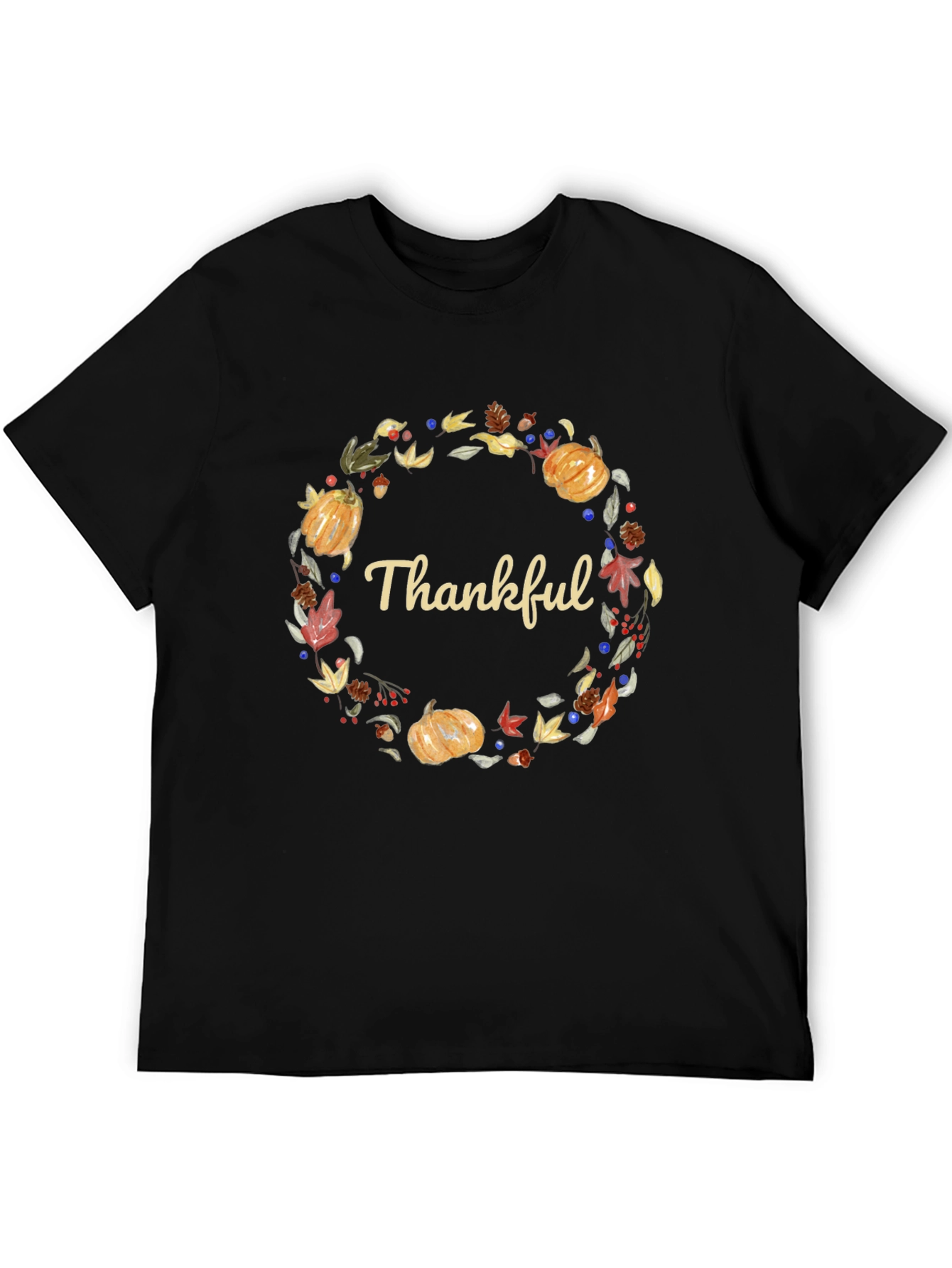 Thankful Wreath Graphic Tee - Autumn Harvest T-Shirt