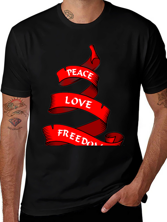 Peace Love Freedom Graphic Tee - Soft Cotton Comfort