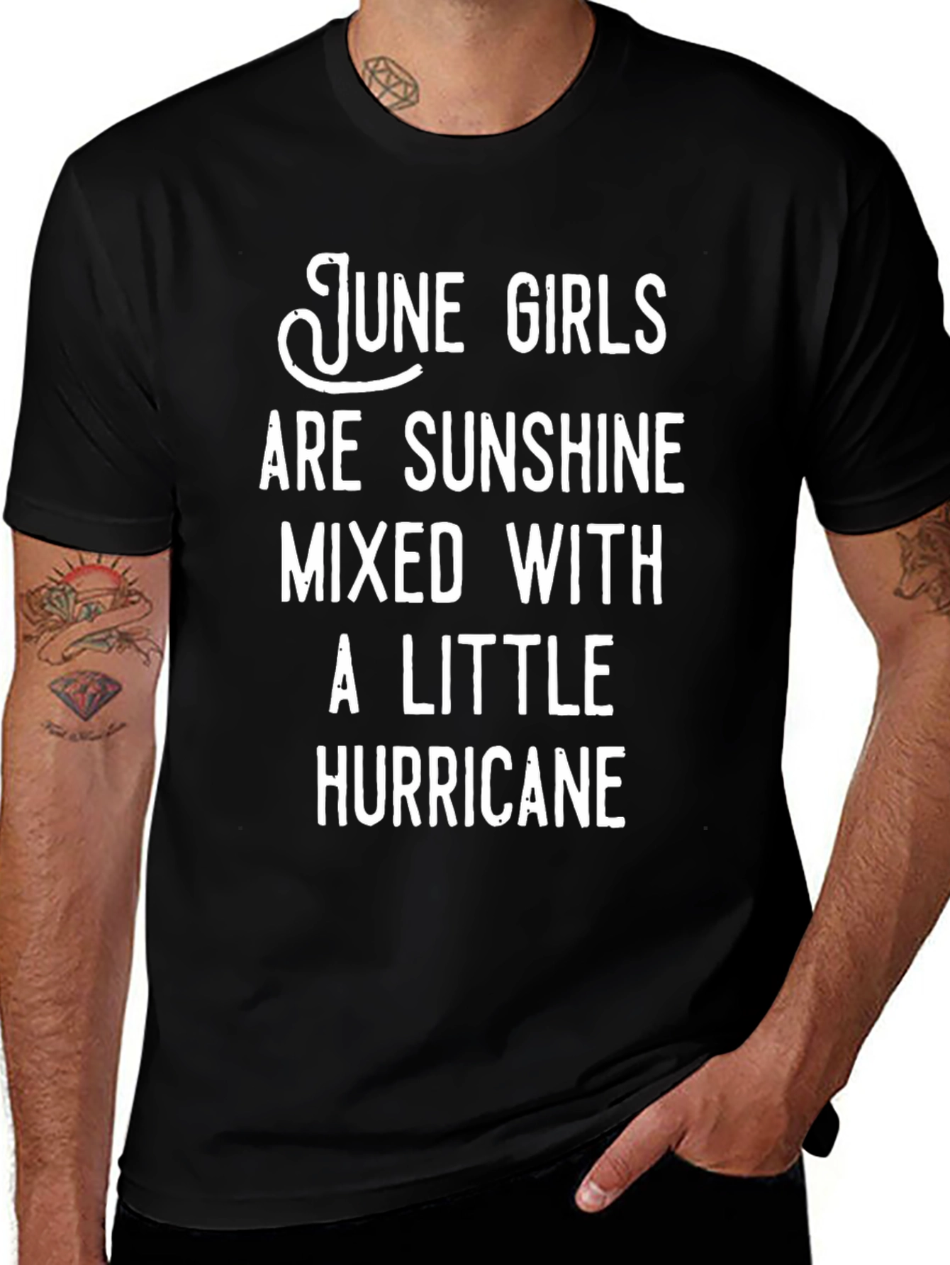 June Girls Sunshine Hurricane Black Graphic T-Shirt