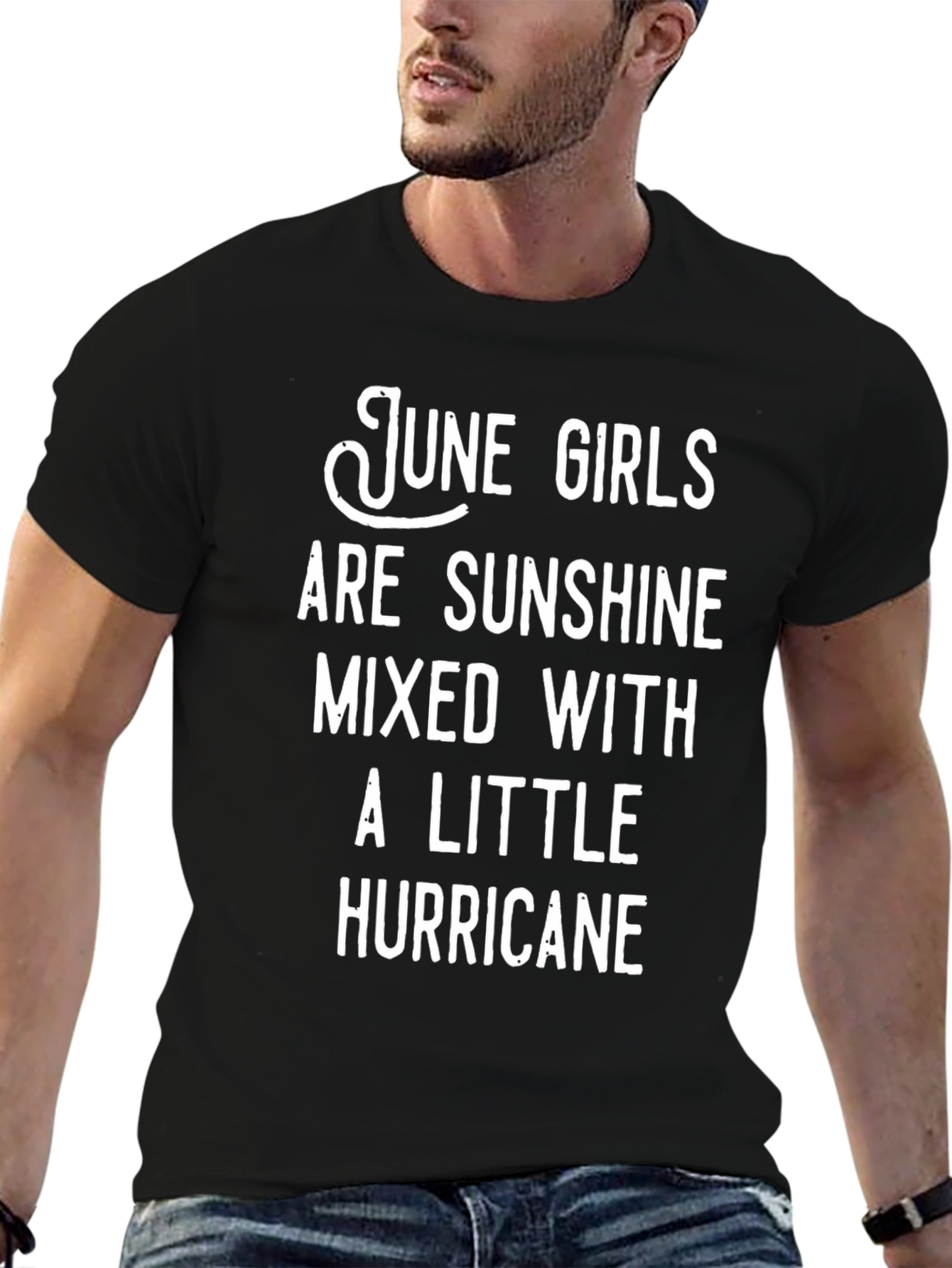 June Girls Sunshine Hurricane Black Graphic T-Shirt