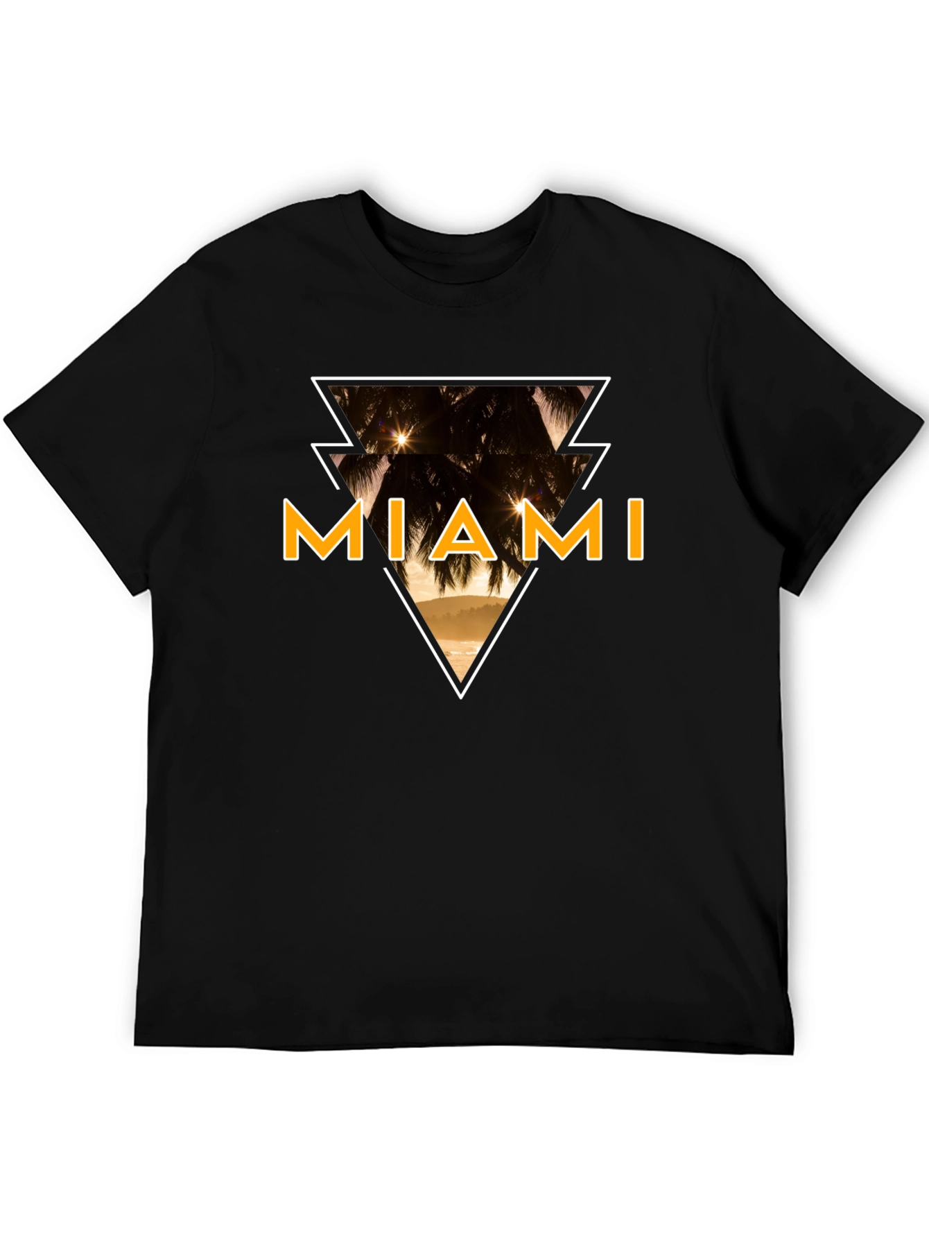 Miami Graphic Tee - Black Cotton T-Shirt