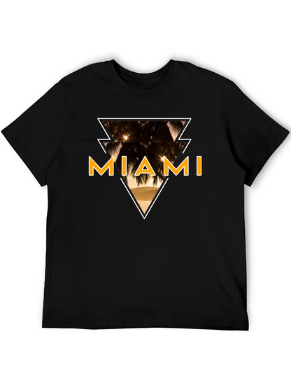 Miami Graphic Tee - Black Cotton T-Shirt