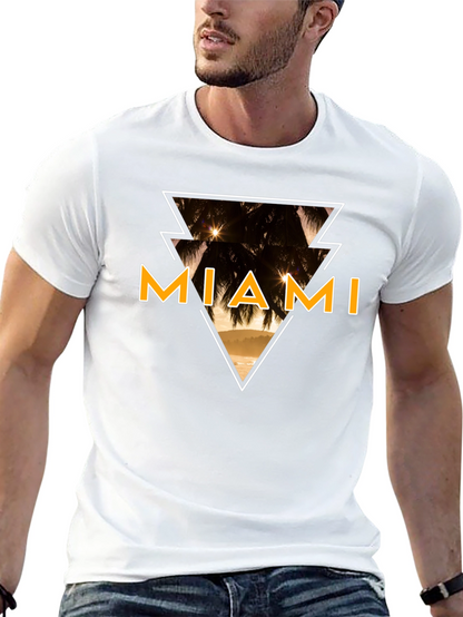 Miami Graphic Tee - Black Cotton T-Shirt