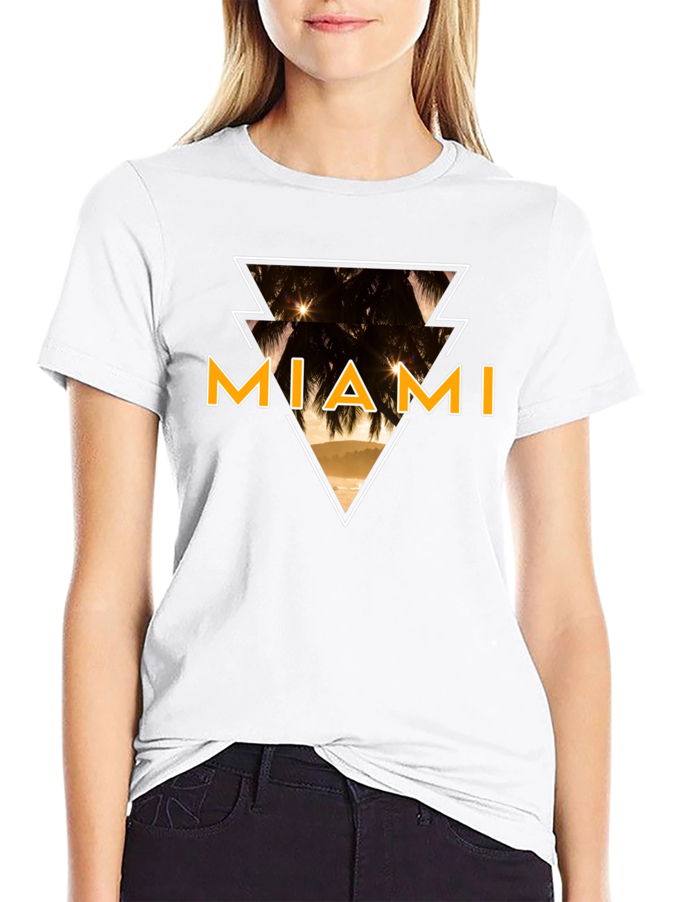 Miami Graphic Tee - Black Cotton T-Shirt