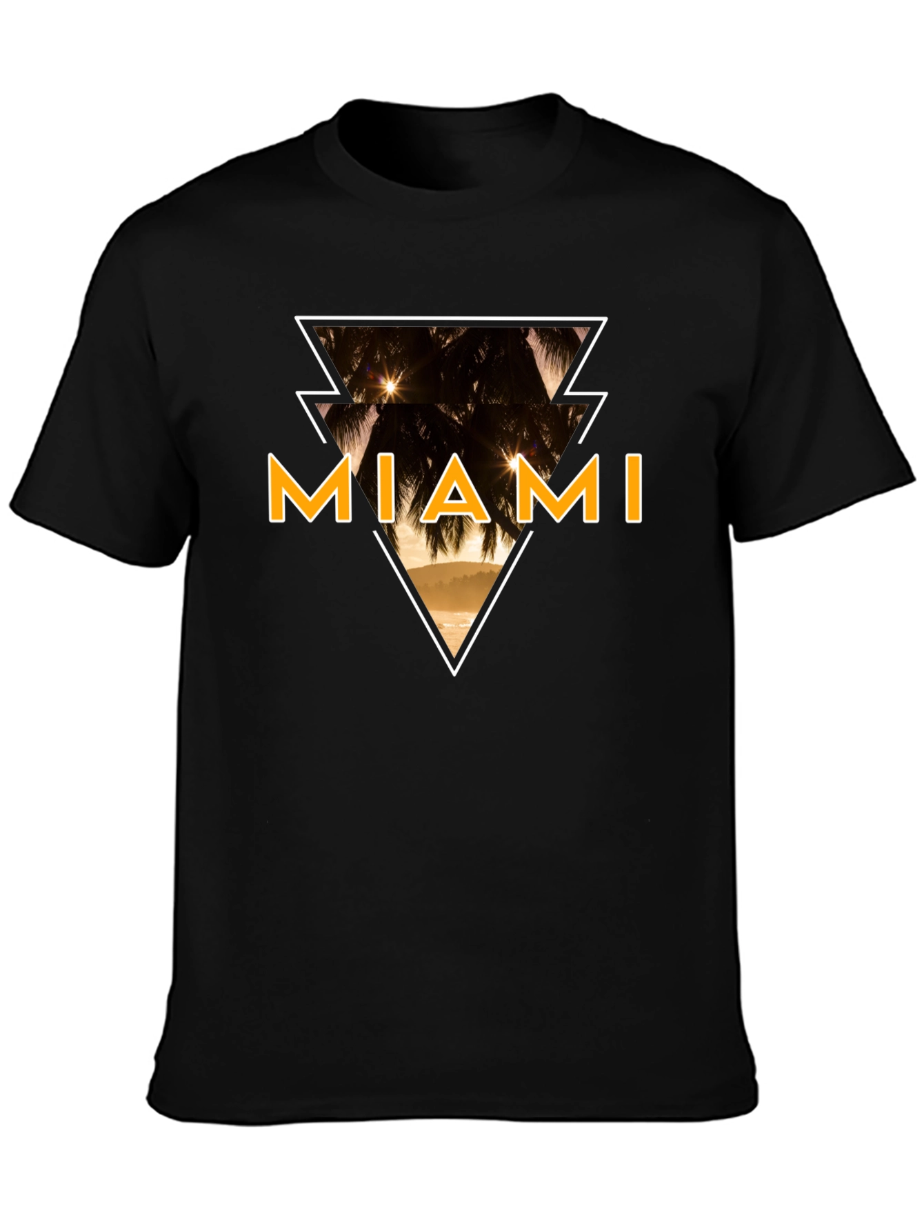 Miami Graphic Tee - Black Cotton T-Shirt