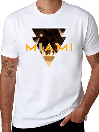 Miami Graphic Tee - Black Cotton T-Shirt