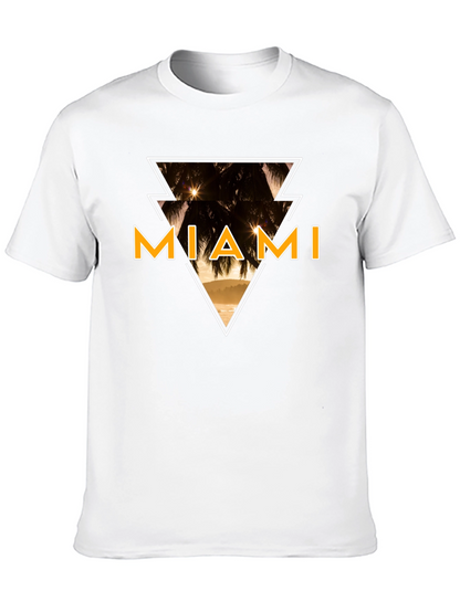 Miami Graphic Tee - Black Cotton T-Shirt