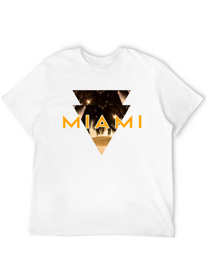 Miami Graphic Tee - Black Cotton T-Shirt