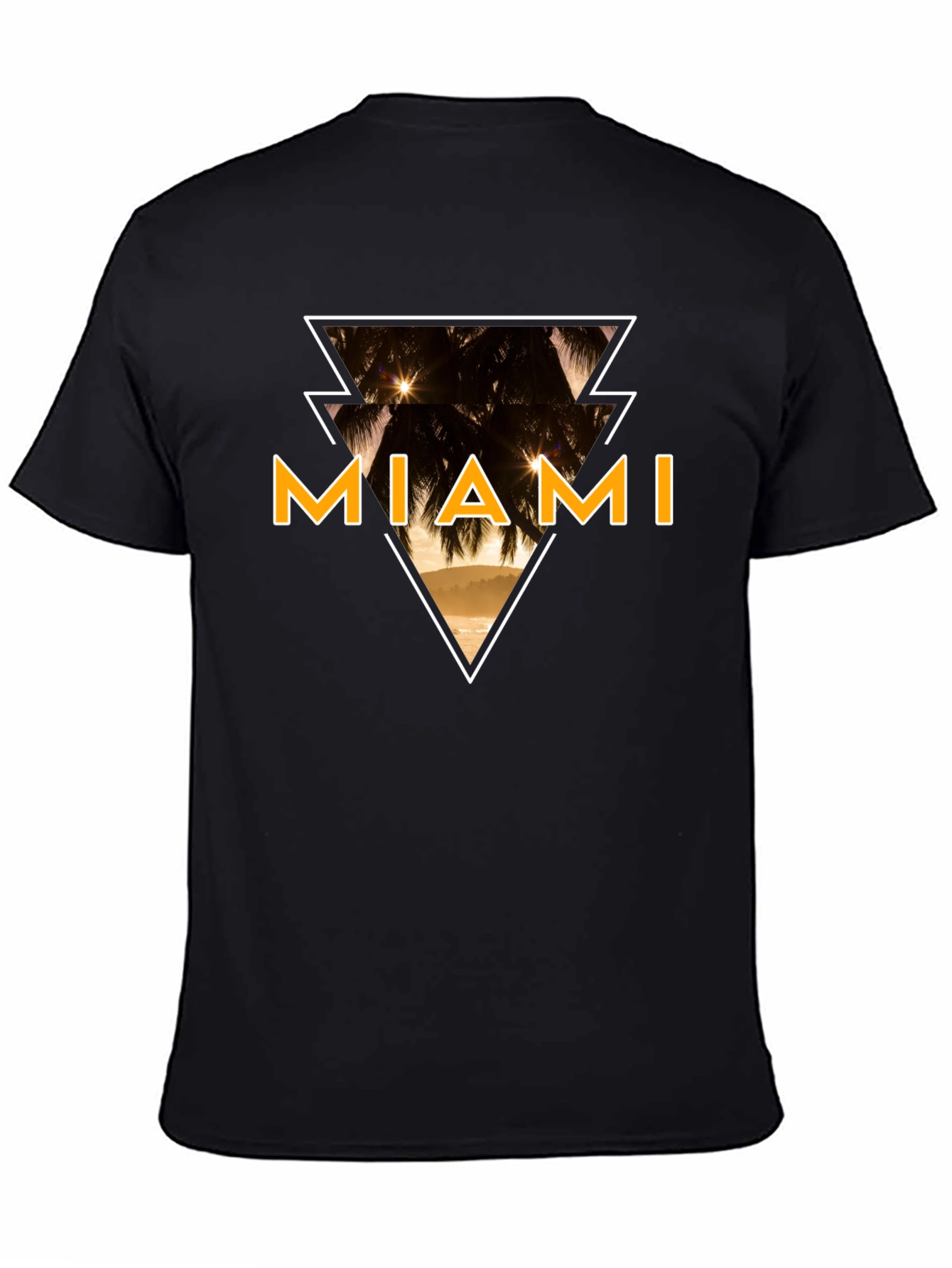 Miami Graphic Tee - Black Cotton T-Shirt