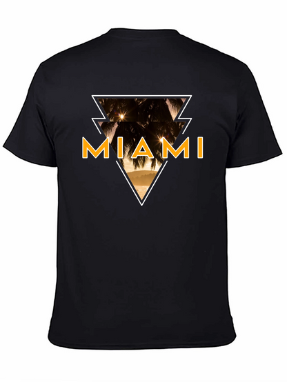 Miami Graphic Tee - Black Cotton T-Shirt
