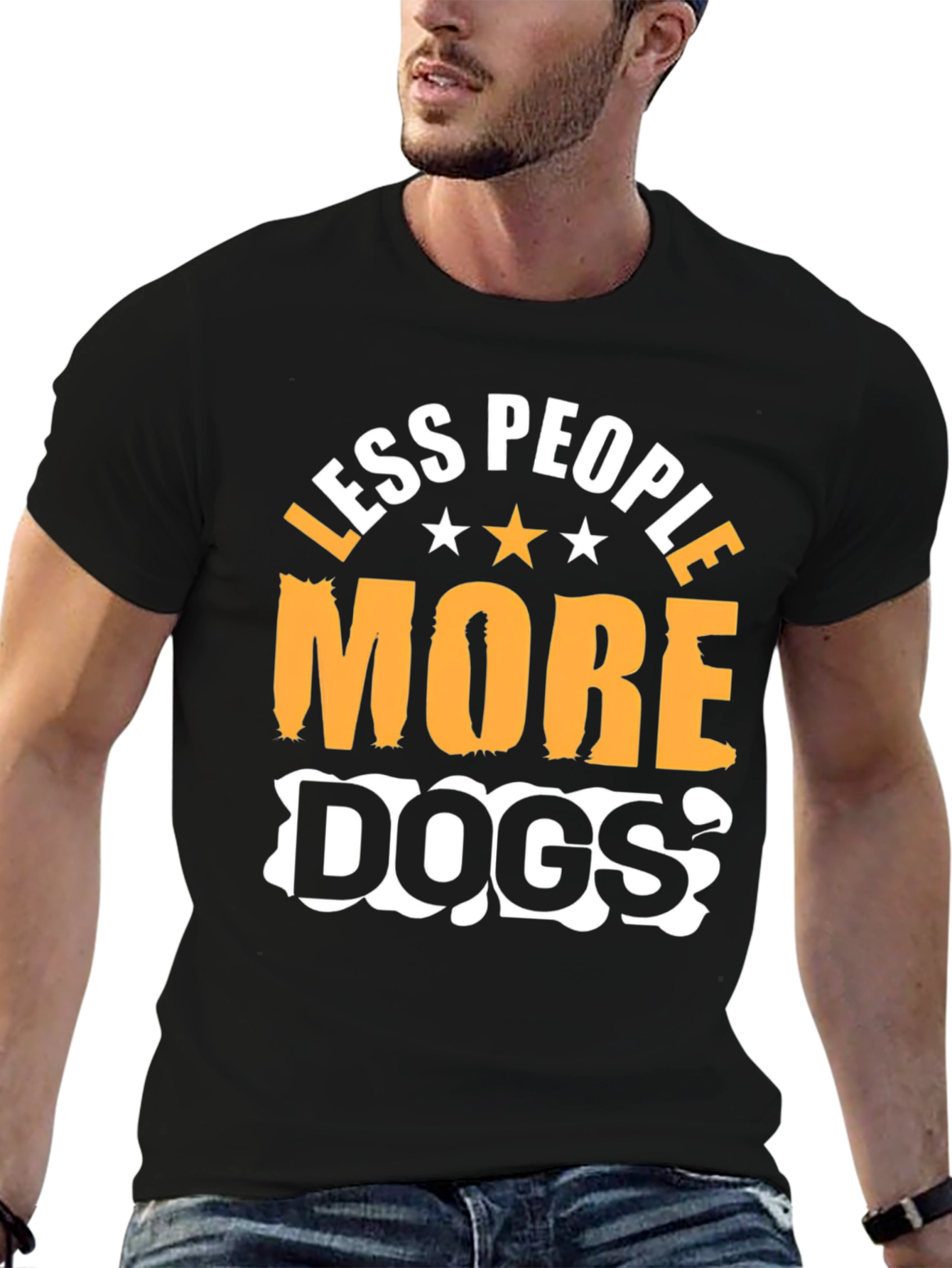 Less People More Dogs Graphic T-Shirt