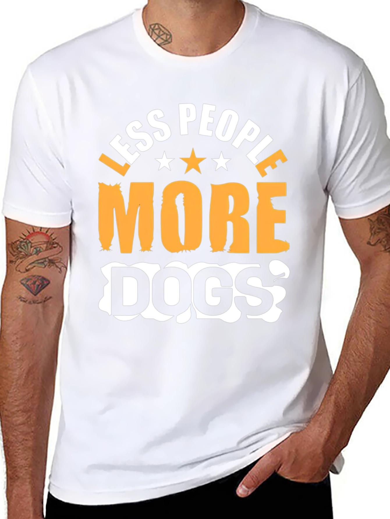 Less People More Dogs Graphic T-Shirt