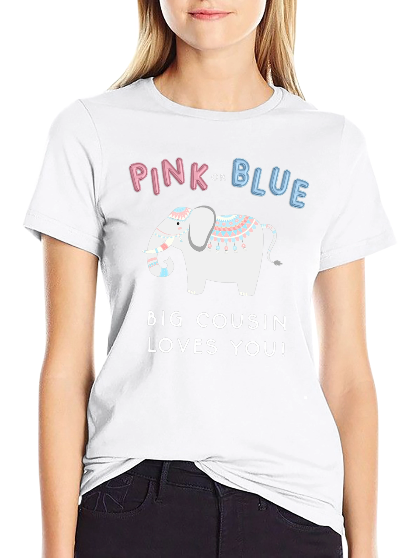 Pink or Blue Big Cousin Loves You T-Shirt