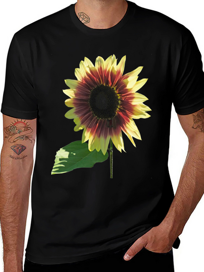 Sunflower Graphic Tee - Black Cotton Blend