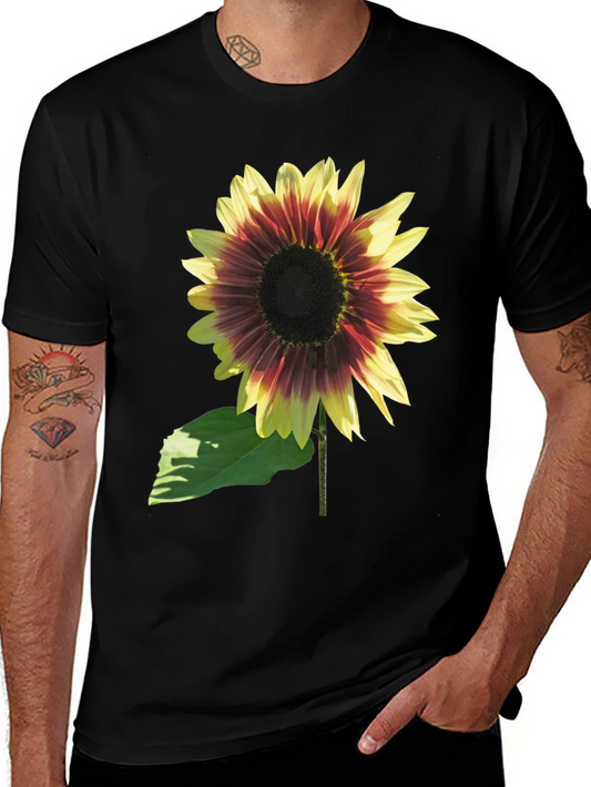 Sunflower Graphic Tee - Black Cotton Blend