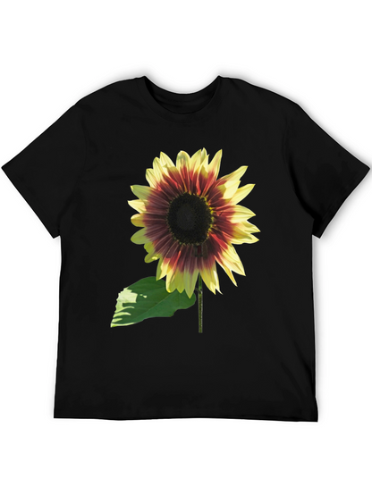 Sunflower Graphic Tee - Black Cotton Blend