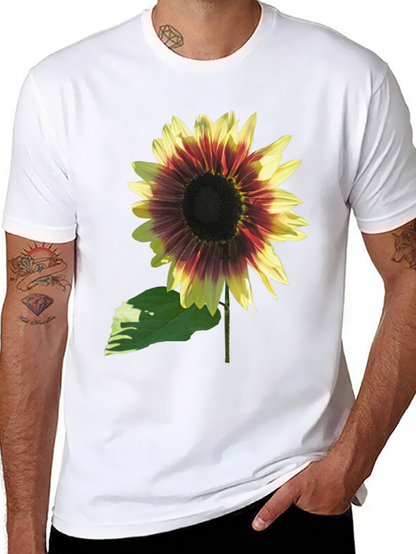 Sunflower Graphic Tee - Black Cotton Blend