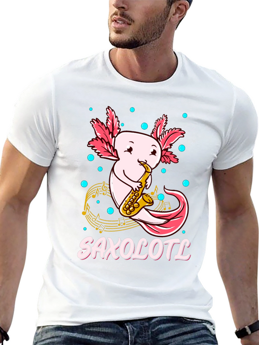 Saxolotl T-Shirt - Cute Axolotl Saxophone Player Tee
