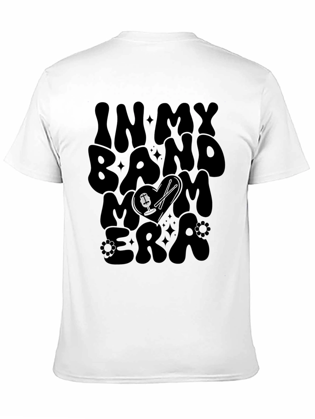 In My Band Mom Era Black Graphic Tee