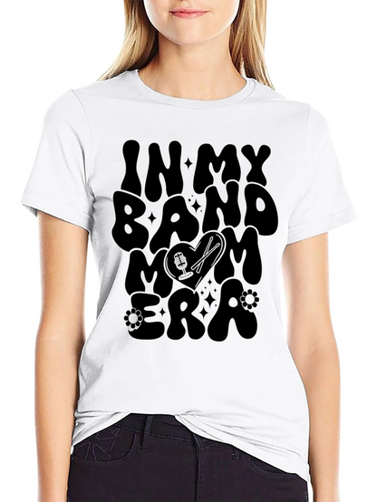 In My Band Mom Era Black Graphic Tee