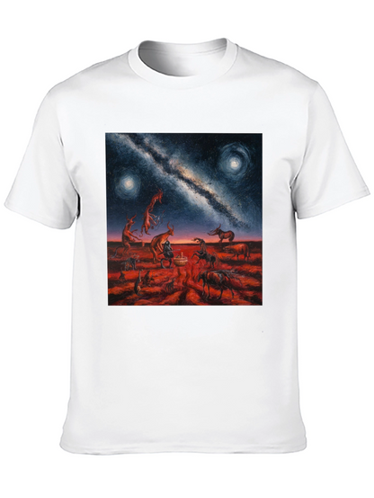 Surreal Night Sky Graphic Tee - Unique Black T-Shirt
