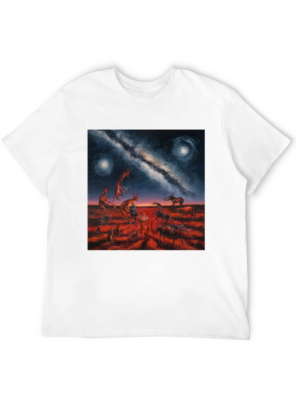 Surreal Night Sky Graphic Tee - Unique Black T-Shirt