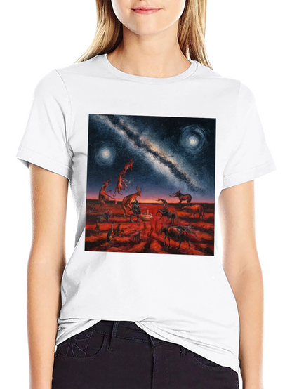 Surreal Night Sky Graphic Tee - Unique Black T-Shirt