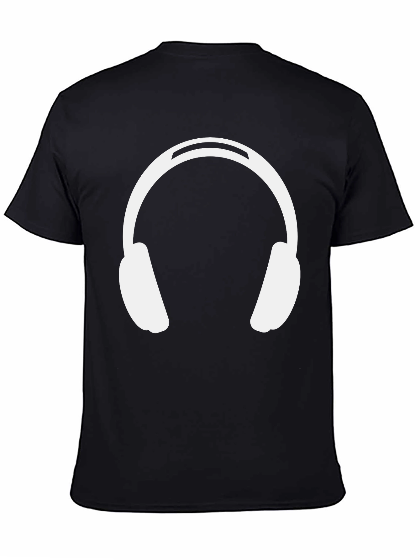 Headphones Graphic Tee - Black Cotton Casual Wear