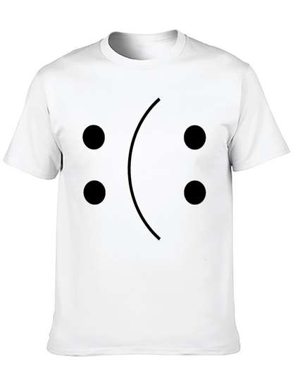 Sad Emoji Face T-Shirt - Black Cotton Graphic Tee