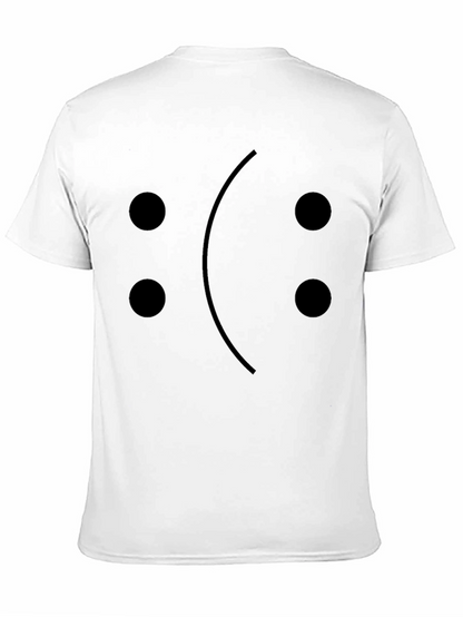 Sad Emoji Face T-Shirt - Black Cotton Graphic Tee