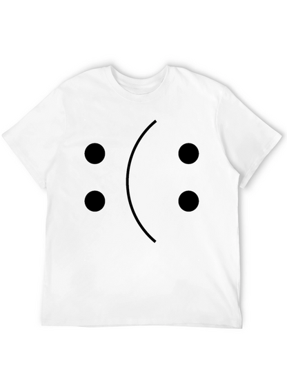 Sad Emoji Face T-Shirt - Black Cotton Graphic Tee