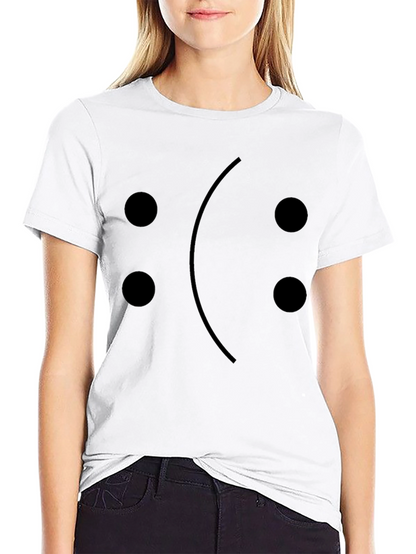 Sad Emoji Face T-Shirt - Black Cotton Graphic Tee