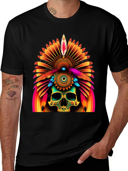 Skull Chief Headdress Graphic Tee